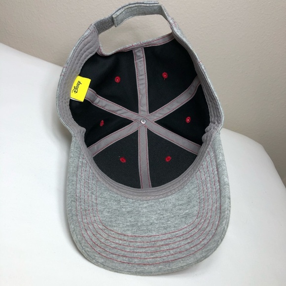 Disney Men's Cotton Mickey Mouse Dad Fan Adjustable Gray Red Black Baseball Cap - Picture 13 of 13